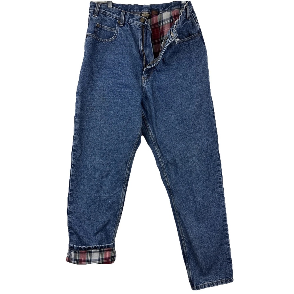 Vintage 90s‎ Flannel Lined Jeans Women's 14 High Waisted Guide Gear 100% Cotton
